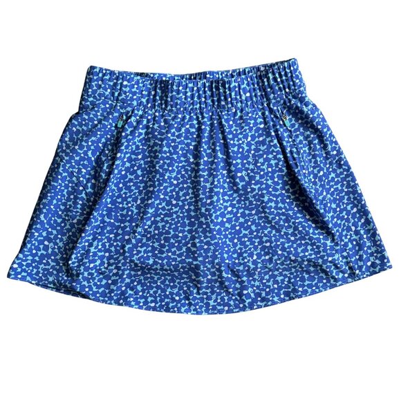 T by Talbots Stretch Skort Hidden Zip Pockets Blue Women's Medium Petite - Picture 1 of 5